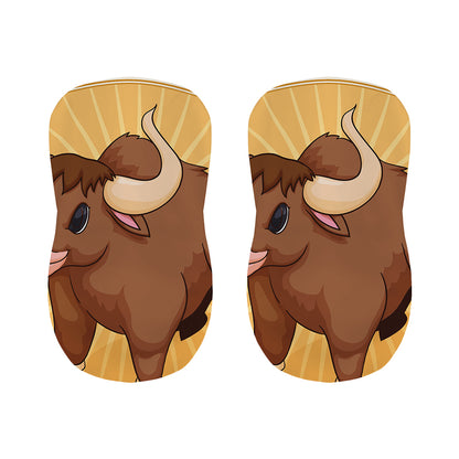 Cute Chinese Ox Zodiac Print Bar Stool Covers