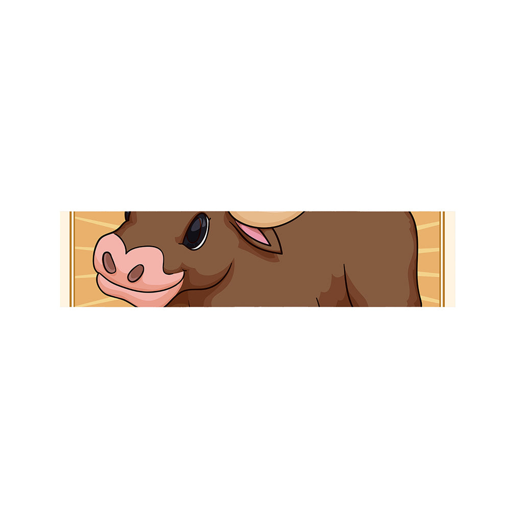 Cute Chinese Ox Zodiac Print Bed Runner