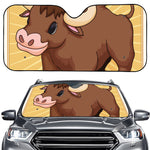 Cute Chinese Ox Zodiac Print Car Windshield Sun Shade