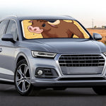 Cute Chinese Ox Zodiac Print Car Windshield Sun Shade