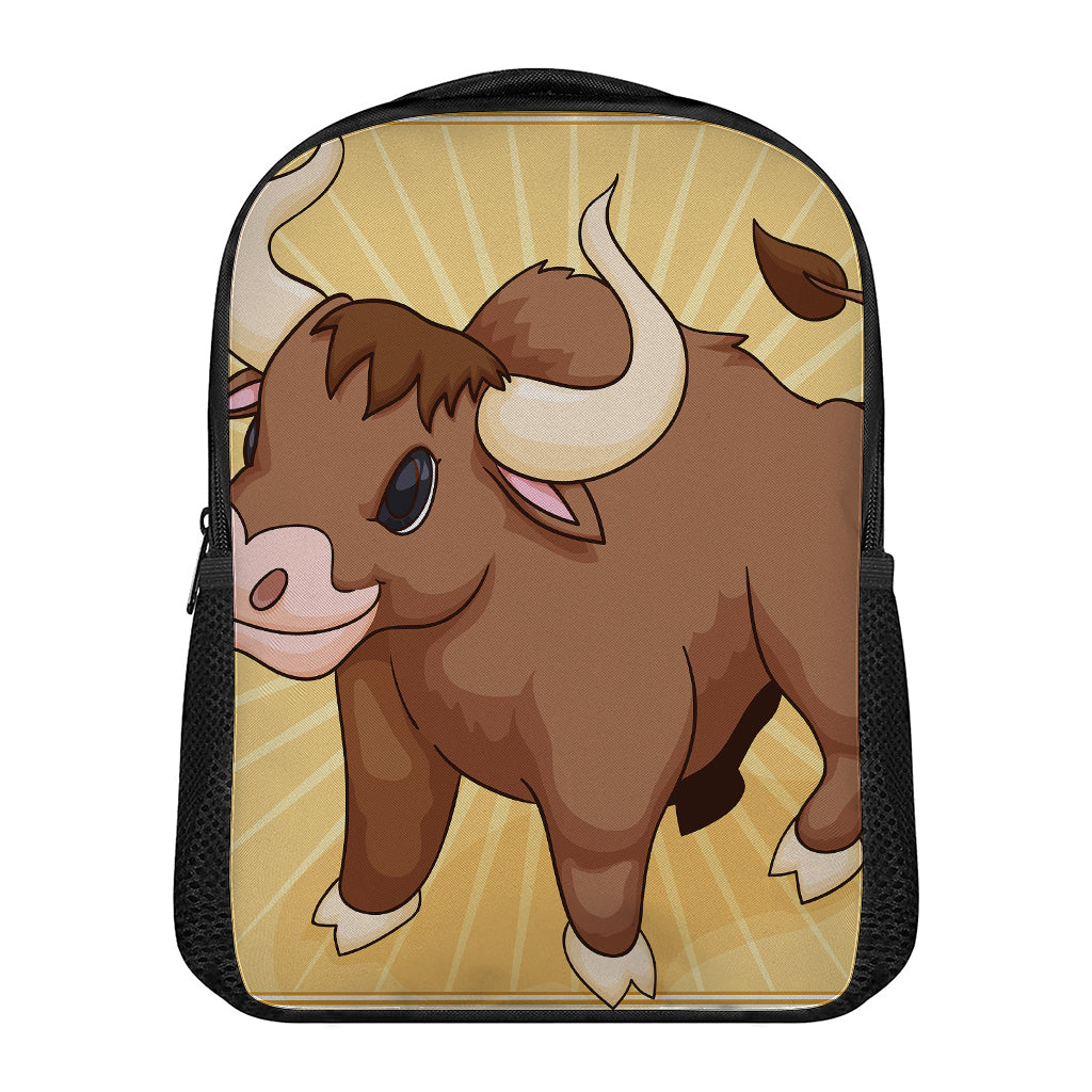Cute Chinese Ox Zodiac Print Casual Backpack