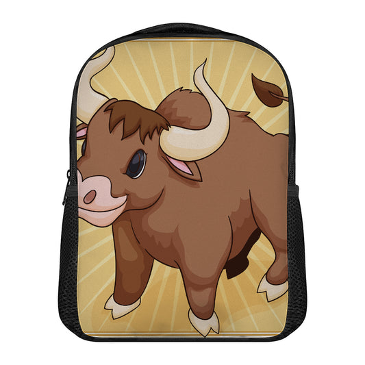 Cute Chinese Ox Zodiac Print Casual Backpack