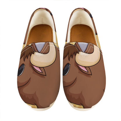Cute Chinese Ox Zodiac Print Casual Shoes