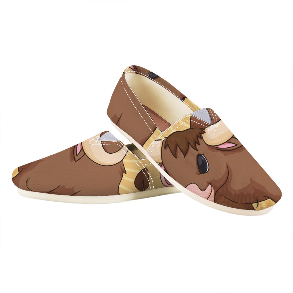 Cute Chinese Ox Zodiac Print Casual Shoes