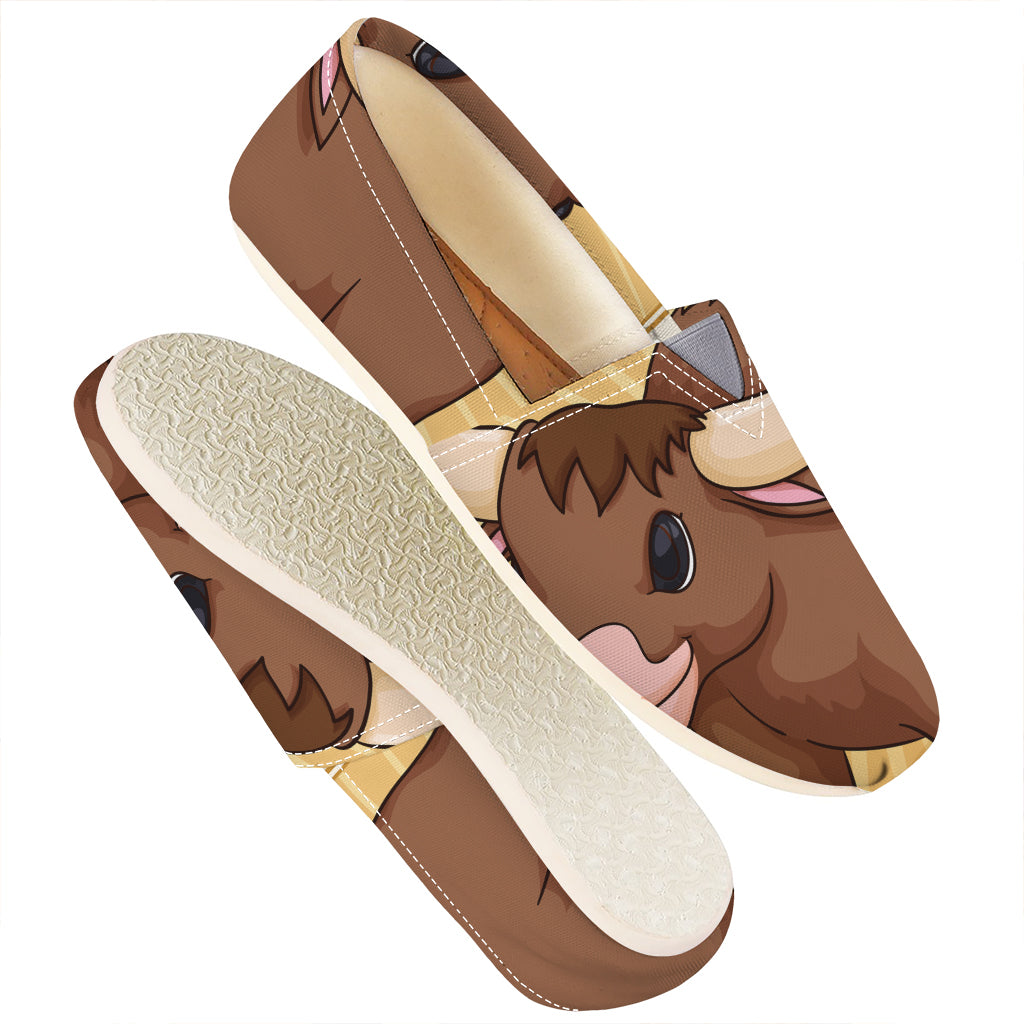 Cute Chinese Ox Zodiac Print Casual Shoes