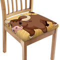 Cute Chinese Ox Zodiac Print Chair Cushion Cover
