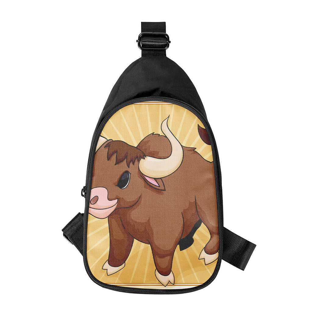 Cute Chinese Ox Zodiac Print Chest Bag
