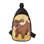Cute Chinese Ox Zodiac Print Chest Bag