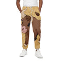 Cute Chinese Ox Zodiac Print Cotton Sweatpants