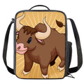 Cute Chinese Ox Zodiac Print Crossbody Lunch Bag