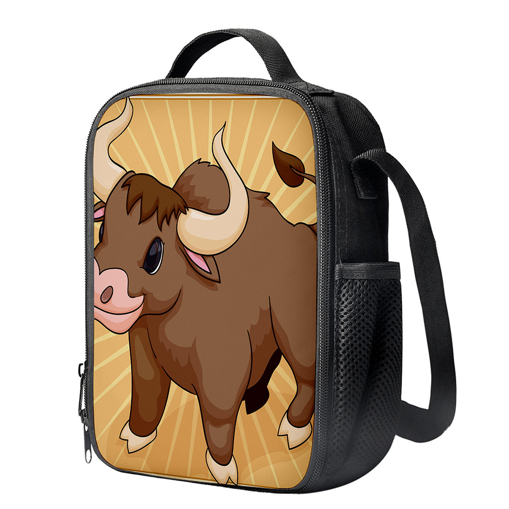 Cute Chinese Ox Zodiac Print Crossbody Lunch Bag