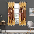 Cute Chinese Ox Zodiac Print Grommet Curtain Panels