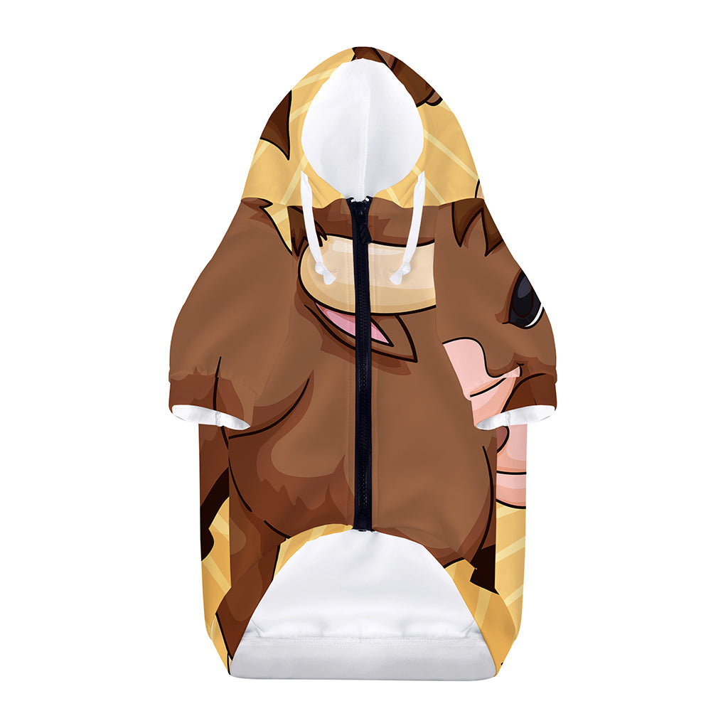Cute Chinese Ox Zodiac Print Dog Zip Up Hoodie