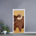 Cute Chinese Ox Zodiac Print Door Sticker