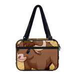 Cute Chinese Ox Zodiac Print Double Strap Bible Bag