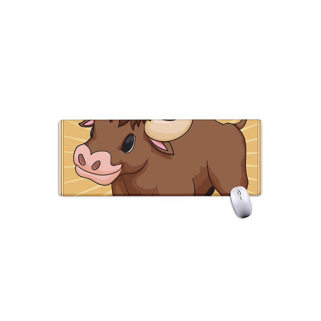 Cute Chinese Ox Zodiac Print Extended Mouse Pad