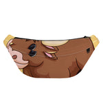 Cute Chinese Ox Zodiac Print Fanny Pack
