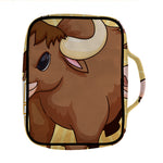 Cute Chinese Ox Zodiac Print Front Pocket Bible Bag