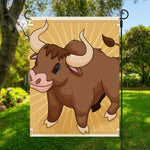 Cute Chinese Ox Zodiac Print Garden Flag