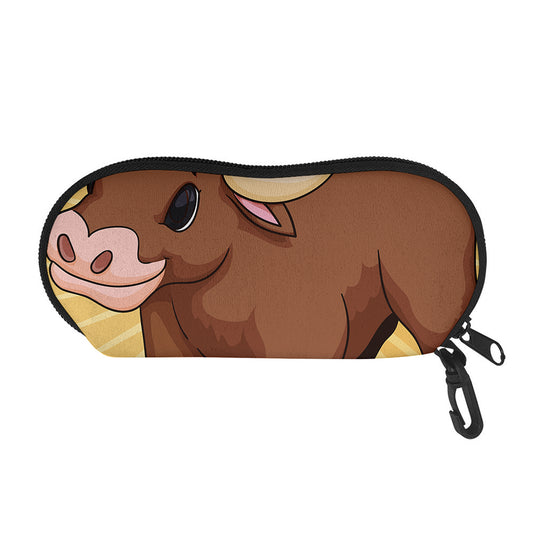 Cute Chinese Ox Zodiac Print Glasses Case