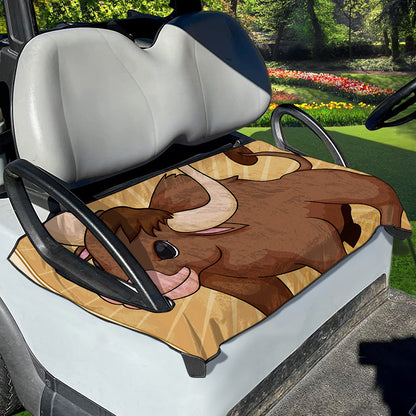 Cute Chinese Ox Zodiac Print Golf Cart Seat Cover