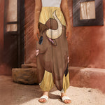 Cute Chinese Ox Zodiac Print Harem Pants