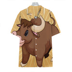 Cute Chinese Ox Zodiac Print Hawaiian Shirt