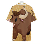 Cute Chinese Ox Zodiac Print Hawaiian Shirt