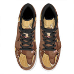 Cute Chinese Ox Zodiac Print High Top Leather Sneakers