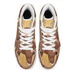 Cute Chinese Ox Zodiac Print High Top Leather Sneakers