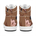 Cute Chinese Ox Zodiac Print High Top Leather Sneakers