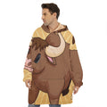 Cute Chinese Ox Zodiac Print Hoodie Blanket