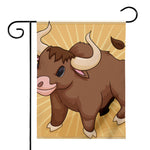 Cute Chinese Ox Zodiac Print House Flag
