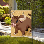 Cute Chinese Ox Zodiac Print House Flag
