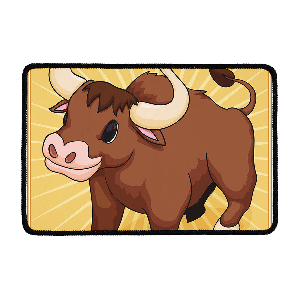 Cute Chinese Ox Zodiac Print Kitchen Mat