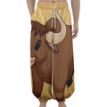 Cute Chinese Ox Zodiac Print Lantern Pants