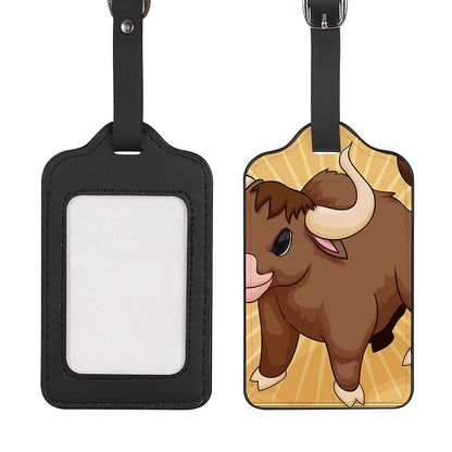 Cute Chinese Ox Zodiac Print Luggage Tag