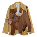 Cute Chinese Ox Zodiac Print Men's Blazer