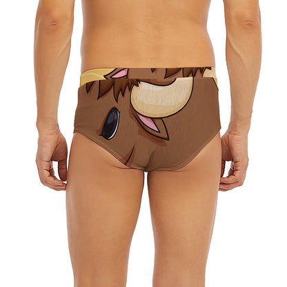 Cute Chinese Ox Zodiac Print Men's Briefs