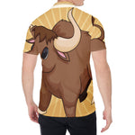Cute Chinese Ox Zodiac Print Men's Shirt
