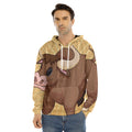 Cute Chinese Ox Zodiac Print Men's Velvet Pullover Hoodie