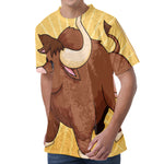 Cute Chinese Ox Zodiac Print Men's Velvet T-Shirt
