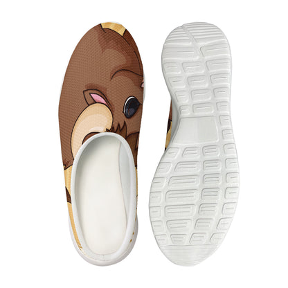 Cute Chinese Ox Zodiac Print Mesh Casual Shoes
