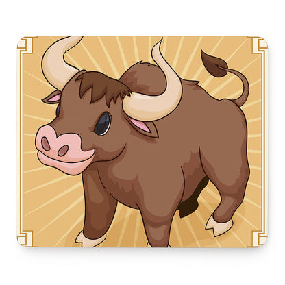 Cute Chinese Ox Zodiac Print Mouse Pad