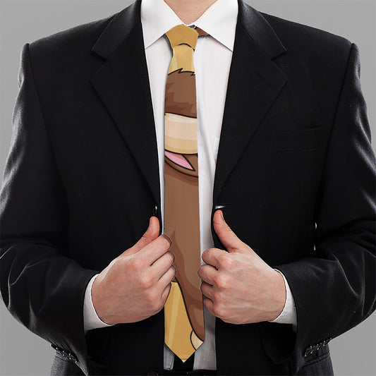 Cute Chinese Ox Zodiac Print Necktie