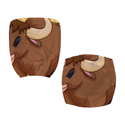 Cute Chinese Ox Zodiac Print Office Chair Cover