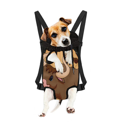 Cute Chinese Ox Zodiac Print Pet Carrier Backpack
