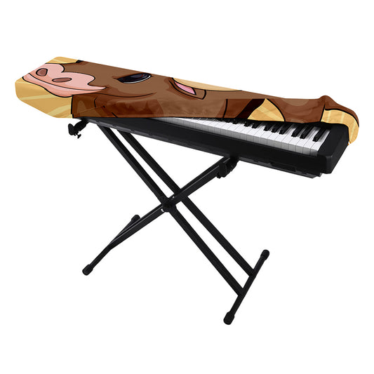 Cute Chinese Ox Zodiac Print Piano Keyboard Cover