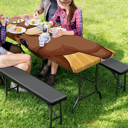 Cute Chinese Ox Zodiac Print Picnic Table Cover