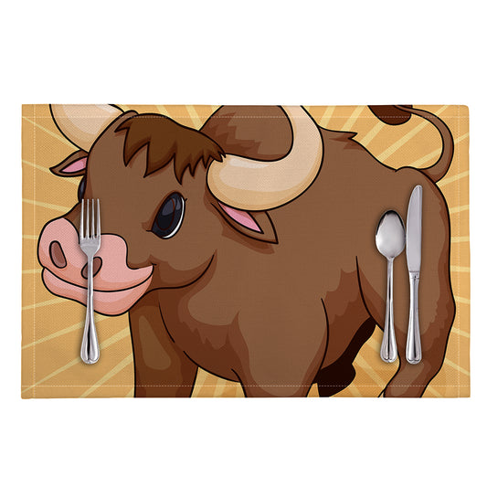 Cute Chinese Ox Zodiac Print Placemat